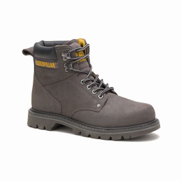 Caterpillar Second Shift Steel Toe Work Férfi 6 Inch Bakancs Szürke, HU-Q082